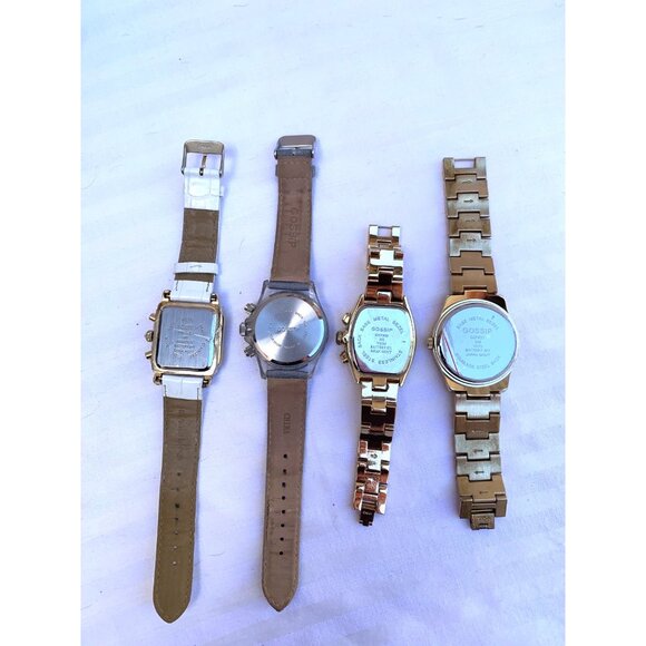 Lot 4 Gossip Quartz Multifunction Watches Day Date 24 Hour Gold Tone Rhinestone - Picture 6 of 11